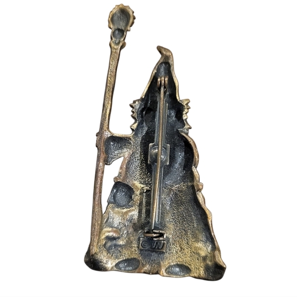 Vintage JJ Jonette Merlin Wizard Pewter Brooch - Picture 2 of 4